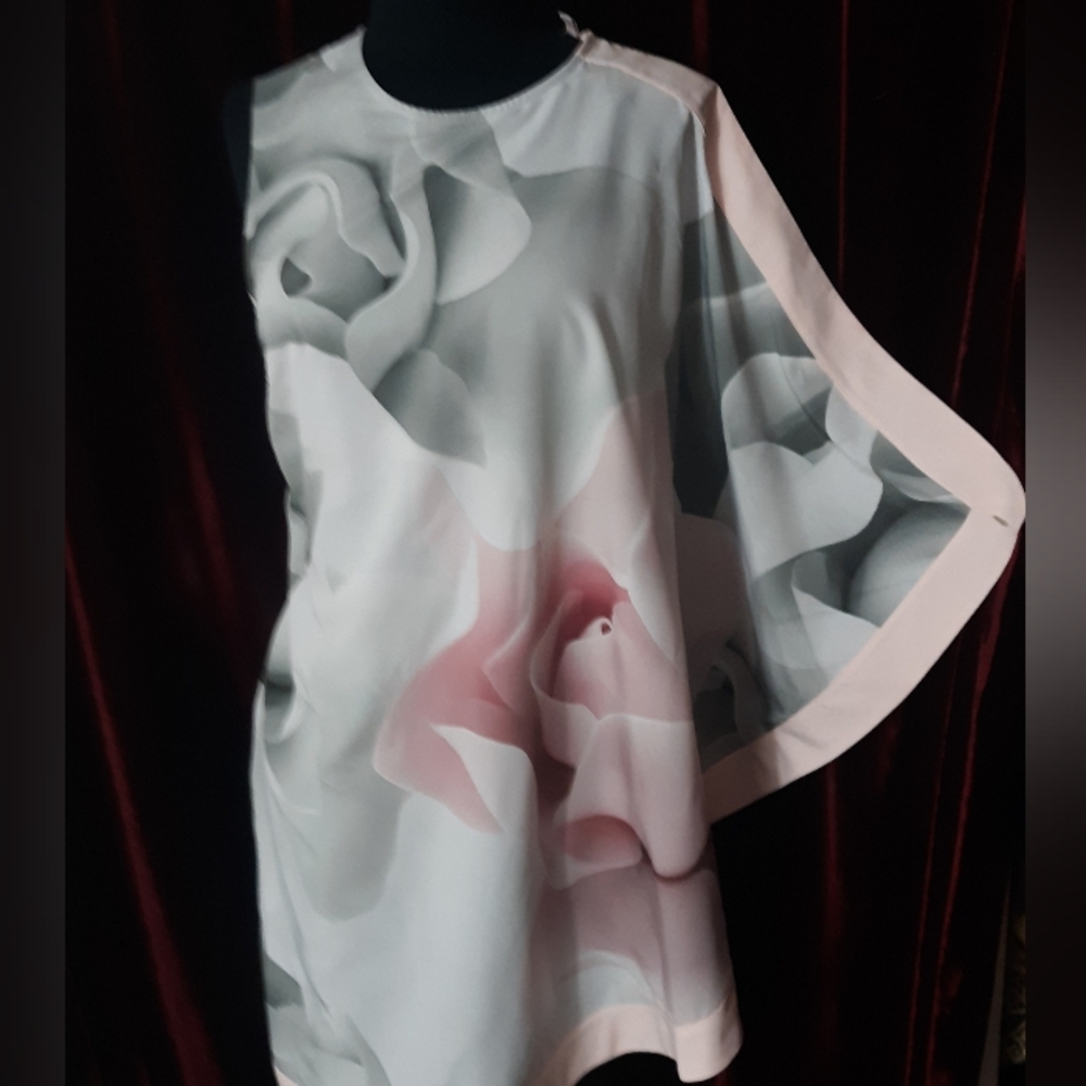 Nwt Ted Baker Porcelain Rose Draped Spring Dress TB3